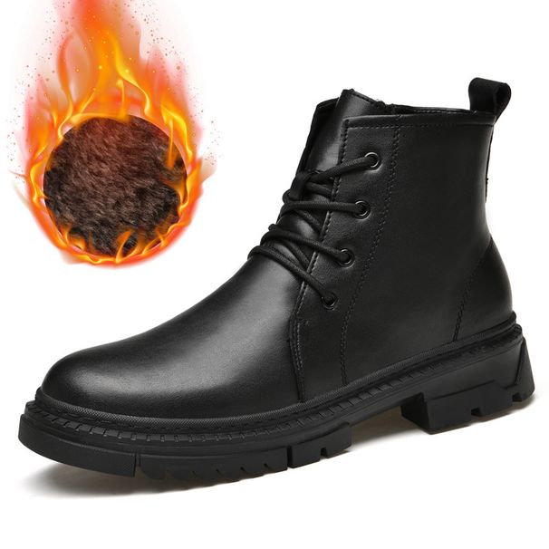 Martin Boots Men's High-top Men's Shoes High-top Men's Trendy Leather Shoes Fleece Tooling Boots_vogvips.com