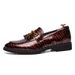 Men's British Style Pointed Toe Leather Korean Version Shiny Nightclub Hairstylist Fashion Slip-On Groom Wedding Shoes_vogvips.com