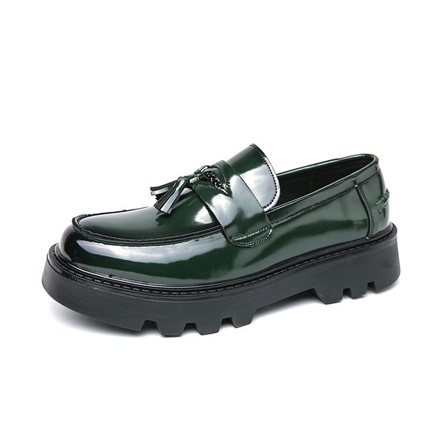 Men's Classic Brogue Loafers - Slip-On Business Casual Shoes With Thick Sole For Summer, Round Toe, PU Leather Upper, Rubber Sole, Low-Cut Comfortable_vogvips.com