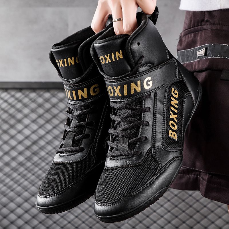 New Large Size Men's Comprehensive Training Shoes Professional Boxing Shoes Squat Training Shoes Zhongbang Wrestling Shoes_vogvips.com