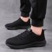 Euro Step Sports Spring Summer New Mesh Breathable Lightweight Men's Trendy Running Shoes Black Fabric_vogvips.com