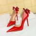 638-H35M European And American Style Party High Heels Stiletto Patent Leather Shallow Pointed Toe Side Hollow Back_vogvips.com
