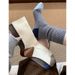 Wool Blend Striped Socks For Men And Women - Mid-Crew Thick Knit Thermal Socks With Color Blocking, Comfortable & Breathable For All Seasons_vogvips.com