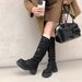 Cowhide Verion ~ Melard Thick-Soled Long For Women, New Autumn And Winter High Boot, Over-the-Knee Lace-Up Riding_vogvips.com