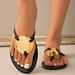 New Style Metal Buckle Flip-flops, Cross-border Large Size Herringbone For Women, Summer Beach Flat Sandals Wholesale_vogvips.com
