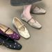 French-style Satin Square-toed Mary Jane With Rhinestones And Internal Height Increase, New Spring/autumn Single-strap_vogvips.com