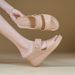 Women's Thick Sole Comfortable Slides With Metal Buckle Large Size Casual Sandals_vogvips.com