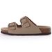Crestar Women Cork Footbed Slippers Summer Couple Adjustable Double Buckles Flat Sandals Outdoor Cork Beach Slides With Open Toe_vogvips.com