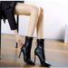 Small Size Women S Rear Zipper Pointed High Heels Autumn And Winter New Fashion Beige Medium Stiletto Martin Boots_vogvips.com