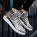 Leather Size Large Glossy Personality Martin Men's Casual Sneakers High-top Stage Gold Boots_vogvips.com