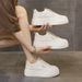 2026 Spring New White Sneakers, Thick-Soled, Breathable, Versatile, Lightweight, Casual, Height-Increasing, Thin Sports_vogvips.com