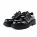 ShoeVault Top Layer Cowhide Niche Big Derby For Men British Style Black Round Toe Thick Sole Leather Height Increasing Commuter_vogvips.com