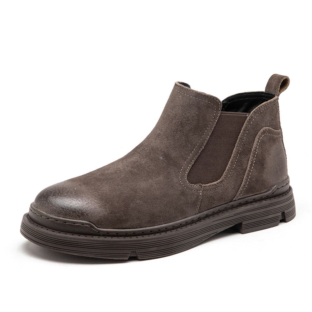 Suede Matte Breathable Casual Martin Boots Tooling Zhongbang Short Boots Men_vogvips.com