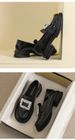 Thick-soled Small Leather Shoes For Women, Retro One-pedal Rhinestone Single Shoes, British Style Loafers For Women_vogvips.com