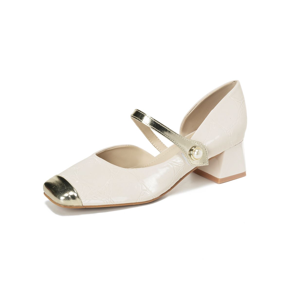 3611 1 Mary Jane With Skirt Thick Heel High Heels Women Spring And Summer All Match French Fairy Gentle Evening Single Shoes Women_vogvips.com