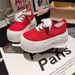 Summer New Ugly And Cute Bread Thick Soled Sponge Cake, Super High Heels, Small Casual Shoes, Breathable Red German_vogvips.com