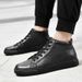 First Layer Medium Top Men's Shoes High Top Board Shoes Men's Shoes Warm Cotton Shoes Men_vogvips.com