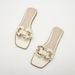 Women's Flat Summer Sandals Casual Slip-On With Metal Decoration One Strap Stylish Wearable PU Slides Multi-Color_vogvips.com
