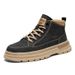 Men’s Shoes new autumn breathable British style retro casual leather boots black high top men's shoes_vogvips.com