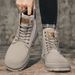 European Warm Series Thick-Soled Work Yellow Martin Autumn New High-Top Leather Patchwork Outdoor Sports Boots Men's Shoes_vogvips.com