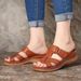 Women's plus Size Wedge Sandals Open Toe Velcro Crisscross Strap Hollowed out Beach Summer Style Shoes_vogvips.com