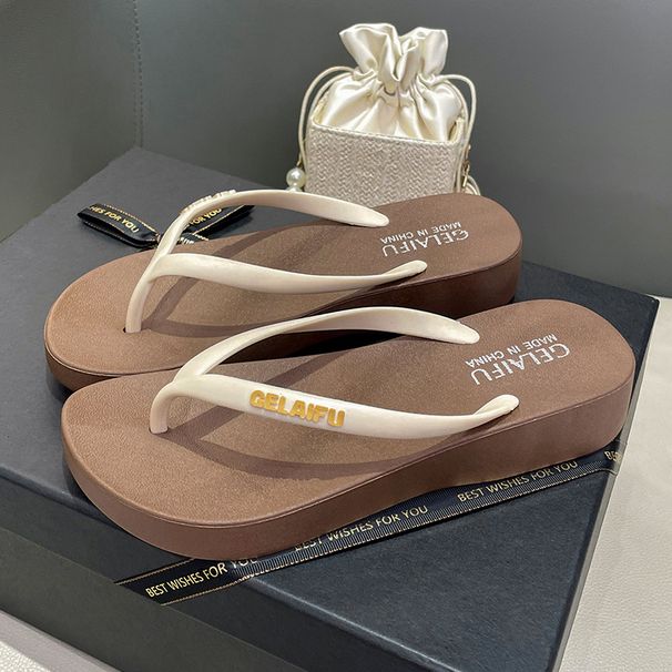 Women's Fashion Versatile Flat Flip Flop Sandals Wear Resistant Non Slip Outdoor Beach Casual Trendy Flat Sandals For Ladies_vogvips.com