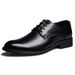 Spring Versatile Genuine Soft Leather Trendy Business Casual Wedding Korean Style Pointed Toe British Lace-up Formal_vogvips.com
