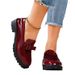 New Patent Leather Glossy Tassel Mid Heel Vintage Loafers Plus Size Fashion Casual Single Shoes_vogvips.com