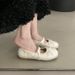 Women's Flat Shallow , New Autumn 2025 Model, Soft-soled Loafers To Match Skirts Silver JK Mary Jane Small Leather_vogvips.com