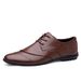 Men's Casual Embossed Plaid Lace-up Leather Shoes Soft Formal Men's Shoes_vogvips.com