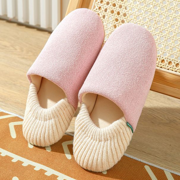 Four Seasons Bag And Silent Cotton Mop Male And Female Couples Soft Sole Non-slip Suitable For Confinement Home Floor Shoes Warm Cotton Slippers_vogvips.com