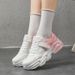New daddy shoes women's shoes hollow net shoes students breathable thick sole increase leisure sports shoes travel shoes_vogvips.com