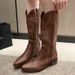 Women Boots Knee High Boots Heel Boots Women Ankle Boots Autumn Winter Short Boots Mid Calf Martin Ethnic Style Fashion Short Embroidered Square Heel_vogvips.com