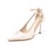 2025 Summer New Pointed-Toe Satin Ribbon Closed-Toe Sandals With Thin High Heels, Sexy White Women's Shoes_vogvips.com