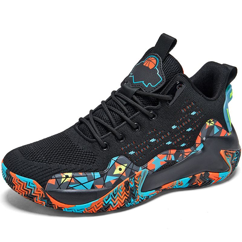 Men's shoes flying woven basketball shoes High top sneakers Hipster cloth camouflage youth student training shoes_vogvips.com