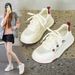 Plus Size Women's 41-43 Thick Sole White Sneakers Women 2025 Spring Summer New Hot Breathable Sports Casual Board Shoes_vogvips.com