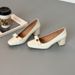 2026 Early Spring New Sweet Bow-tie Square-toed Chunky Heel High-heeled Women, Suitable For Pairing With Dresses, Can Be_vogvips.com