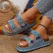 Metal Buckle Soft Sole Flip-flops Women's Outer Summer New Fashion And Versatile Rhinestone Wedge Non-slip Cool Slippers_vogvips.com
