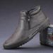 European Warm Series 2025 Winter New Leather With Fleece Lining, Versatile Men's Slip-On Loafers, Warm And Comfortable Casual Shoes For Men_vogvips.com