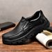Men's Work Shoes, Summer Breathable Hollow Leather Shoes, Men's Genuine Leather Outdoor Sports Climbing Low-Top Casual S_vogvips.com