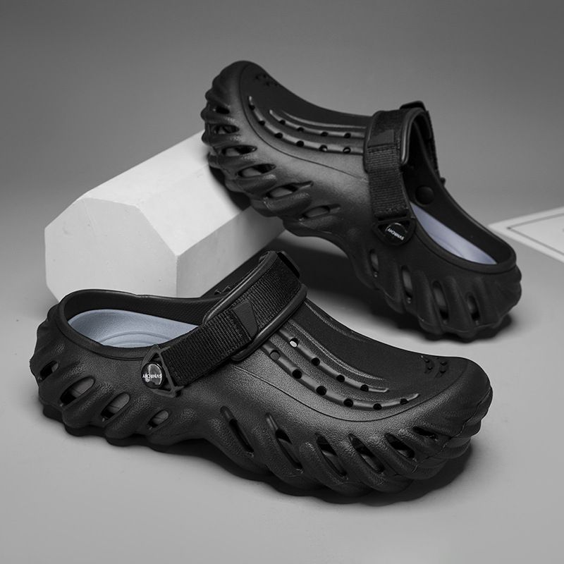 Summer New Men's Casual Thick Soled Hole Shoes Non Slip Eva Fashionable Wear Resistant Indoor And Outdoor Beach Sandals_vogvips.com