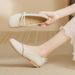 Round Head Pearl Mary Jane Shoes Women's Soft-soled Small Fragrant Evening Breeze Gentle Soft Leather Shallow Mouth Single Shoes_vogvips.com