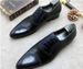 Euro Step Large Brogue Business Men's Color Block Pointed Toe British Leather Wedding Shoes Size 38-48_vogvips.com