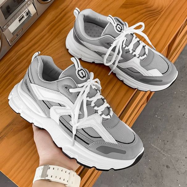 Men's Breathable Mesh Running Shoes- Lightweight Casual Sneakers With Anti-Odor Technology, Round Toe Design, Low-Top Sports Shoes For Youth_vogvips.com