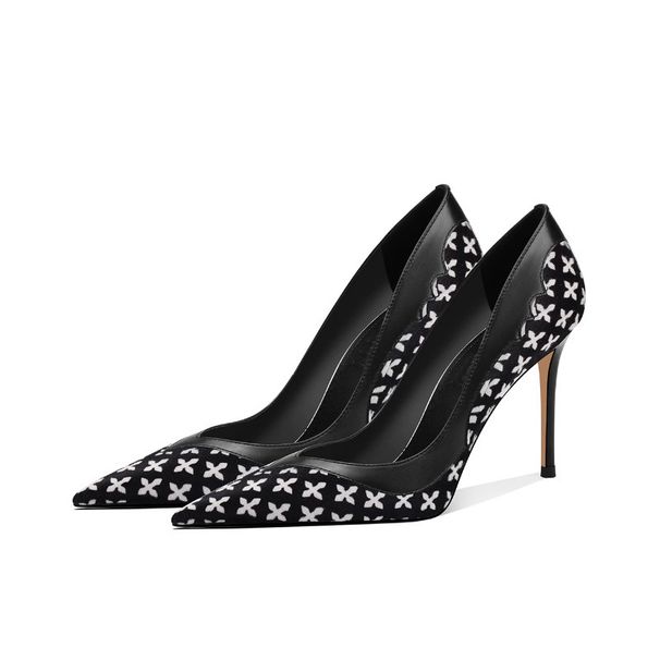 Size 32-45 Black Sexy Versatile High-heeled For Women, New Fashion Single Shoes, Elegant Thin Heel Genuine Leather_vogvips.com