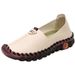 Spring And Autumn Women's Shoes, Ladies' Soft Rubber Sole, Soft Leather, Versatile White Shoes, Mom Shoes, Non-Slip, Fla_vogvips.com