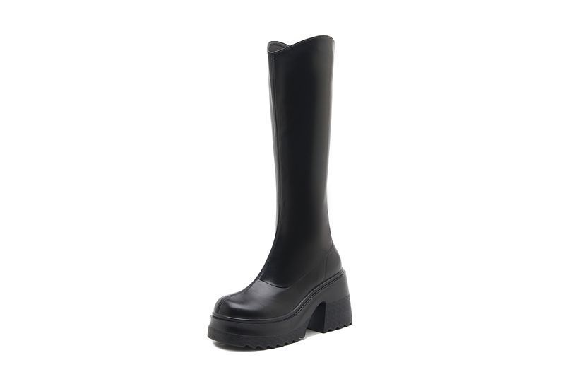 Chunky Long For Women 2025 New Over-the-Knee Spring High Heel Riding Thick Sole Slim Boots_vogvips.com