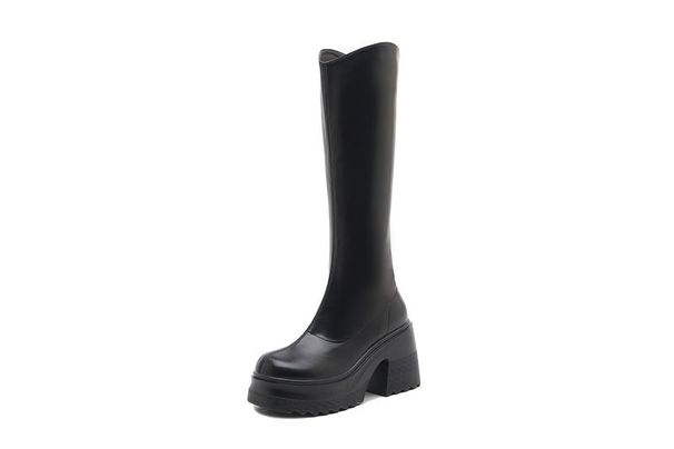 Chunky Long For Women 2025 New Over-the-Knee Spring High Heel Riding Thick Sole Slim Boots_vogvips.com