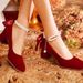 Mary Jane 2025 New French Style Pearl Chain Bow High-heeled Round Toe Chunky Heel Shallow Mouth Versatile Single Shoes_vogvips.com