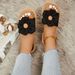 Women’s Shoes New Outdoor One Line Ladies' Rope Bottom Large Flower Grain Fashionable And Casual Ladies' Outdoor Flat Slippers_vogvips.com